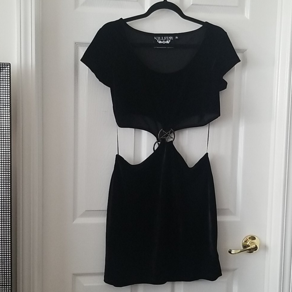 Killstar Cutout Velver Tshirt Minidress